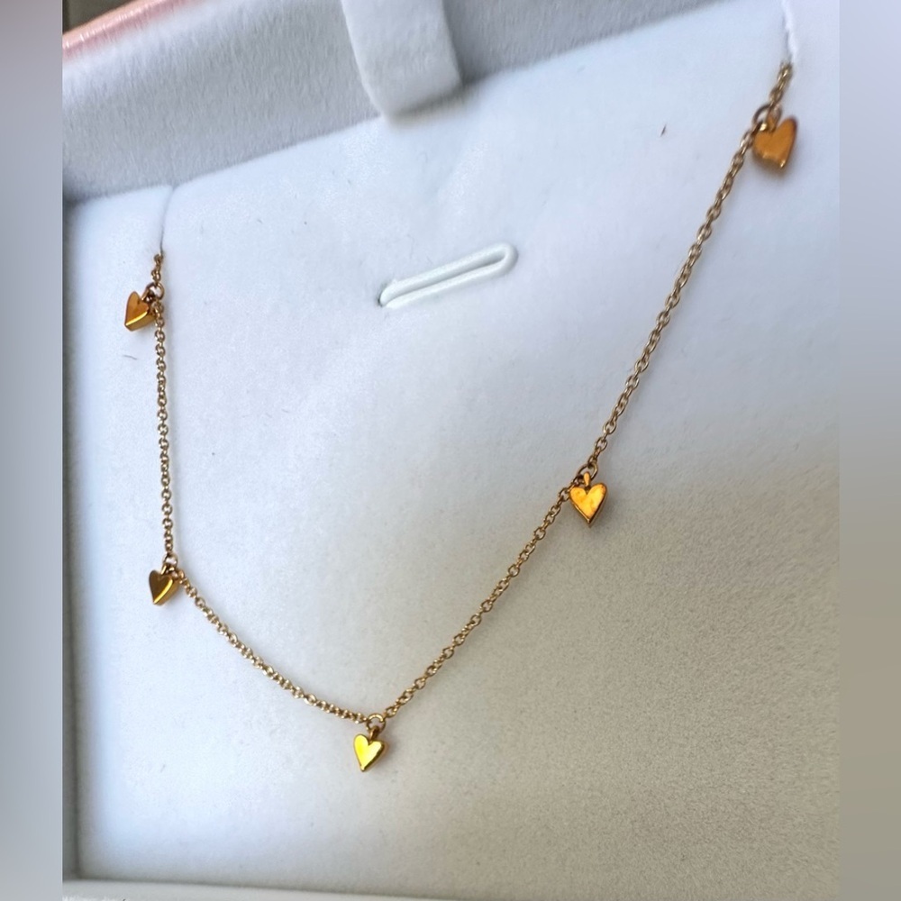 Audry Rose Gold Heart Choker — NWT Dainty Charm Necklace Layering Piece